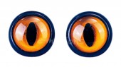 Zvířecí oči oranžové 12mm našívací 1pár