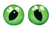 Kočičí oči zelené 10mm, našívací, 1 pár