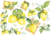 Découp. papír rýžový - Citróny s květy citróníku