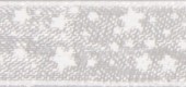 Organzová stuha s hvězdičkami - bílá, 10mm x 10m