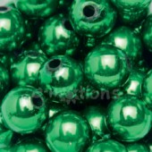 Deko-perličky 10mm, 140ks - tmavě zelené