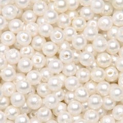 Deko-perličky 10mm, 140ks - perleťově bílé