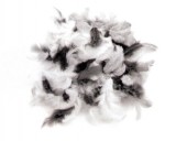 Peří dekorativní - černo-bílý mix - velké balení 10g