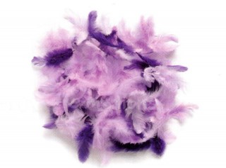 Peří dekorativní - fialový mix - velké balení 10g