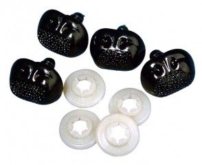 Medvědí nos s pojistkou, černý, plast.12mm, 1ks/50ks
