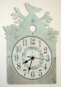 Découpage papír 70x50cm - Vánoční andílci, hodiny v modrém