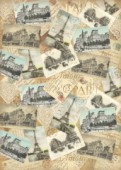 Filc s potiskem 50x70 - Paris - staré pohlednice