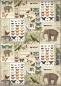 Filc s potiskem 50x70 - Sloni / kolekce motýlů