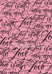 Filc s potiskem 15x21 - Love is all you need - pink