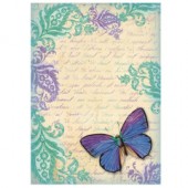 Découp. papír rýžový A4 -Starý rukopis s motýlem