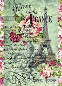 Découp. papír rýžový A4 - Voyage en France - Eiffelovka