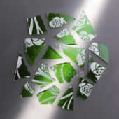RETRO mozaika zeleno-stříbrná