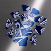 RETRO mozaika modro-stříbrná