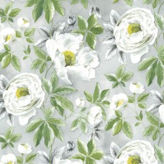 Filc s potiskem - Bílé květy