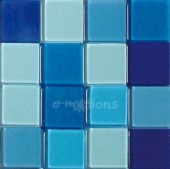 Akryl. mozaika tón v tónu průhl.10x10mm - Azurově modrá