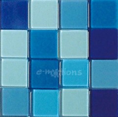 Akryl. mozaika tón v tónu průhl.10x10mm - Azurově modrá