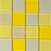 Akryl. mozaika tón v tónu průhl.10x10mm - Žlutá