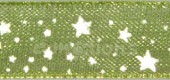 Organzová stuha s hvězdičkami - zelená, 10mm x 10m