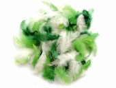 Peří dekorativní - zelený mix - velké balení 10g