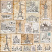 Décu papír rýžový 50x50cm - Staré pohlednice - Evropa