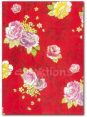 Filc s potiskem 50x70 - Květy na červeném pozadí
