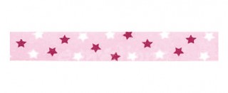 Washi páska 1cm x 10m - růžová s hvězdičkami