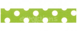 Washi páska 15mm x 10m - Zelená s bílými puntíky