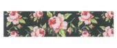Washi páska 2cm x 10m - Růžičky na černém pozadí