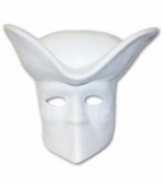 Benátská maska s ostrými rysy s kloboukem