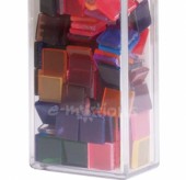Akryl. mozaika tón v tónu průhl.10x10mm- Mix barev