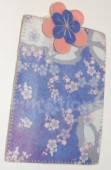 Filc s potiskem 15x21 - Květinový vzor, fialové pozadí