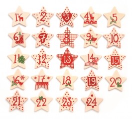 Dřevěné číslice na adventní kalendář - bílé